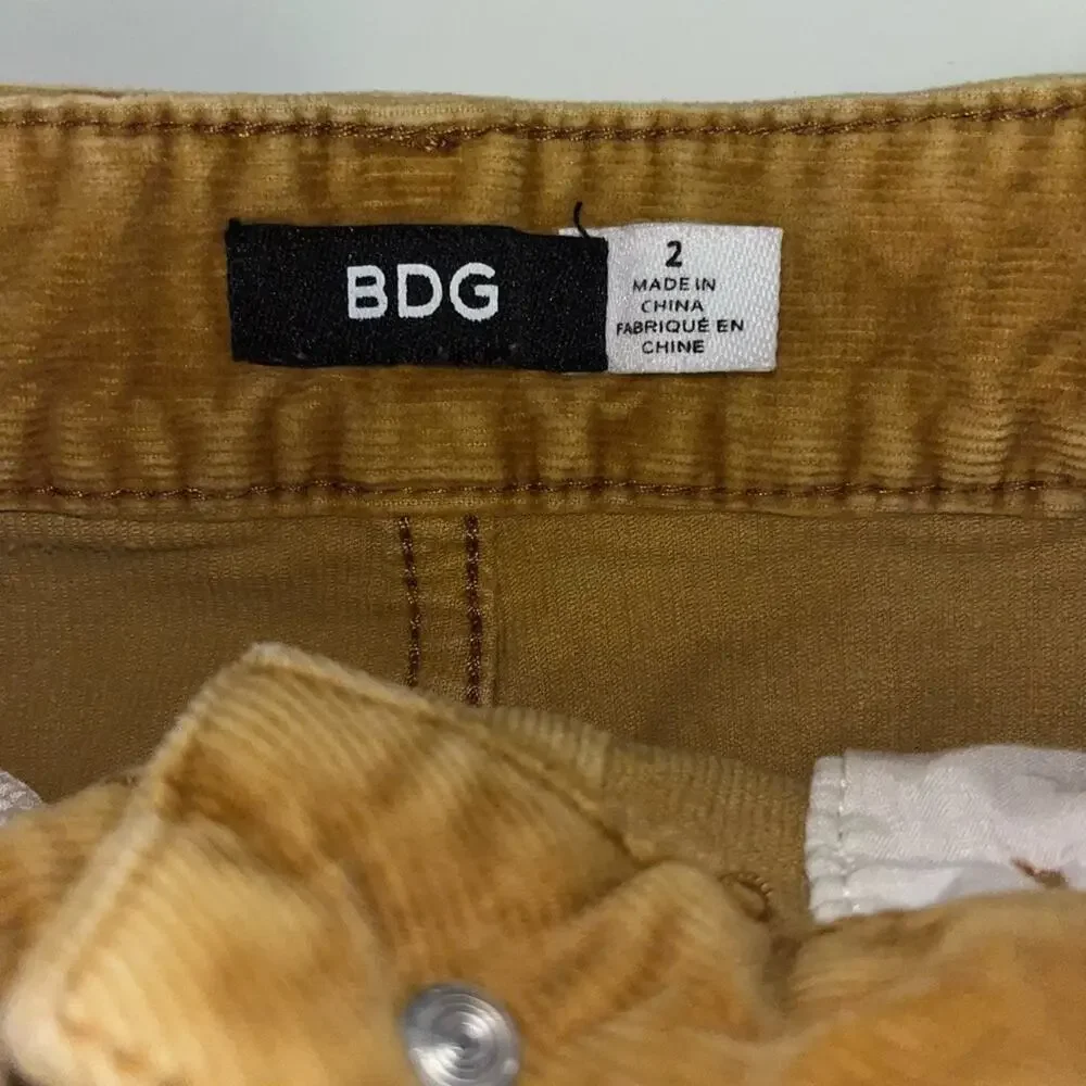 BDG Corduroy skirt | Button Down Mini skirt women's size 2 Marigold dark mustard